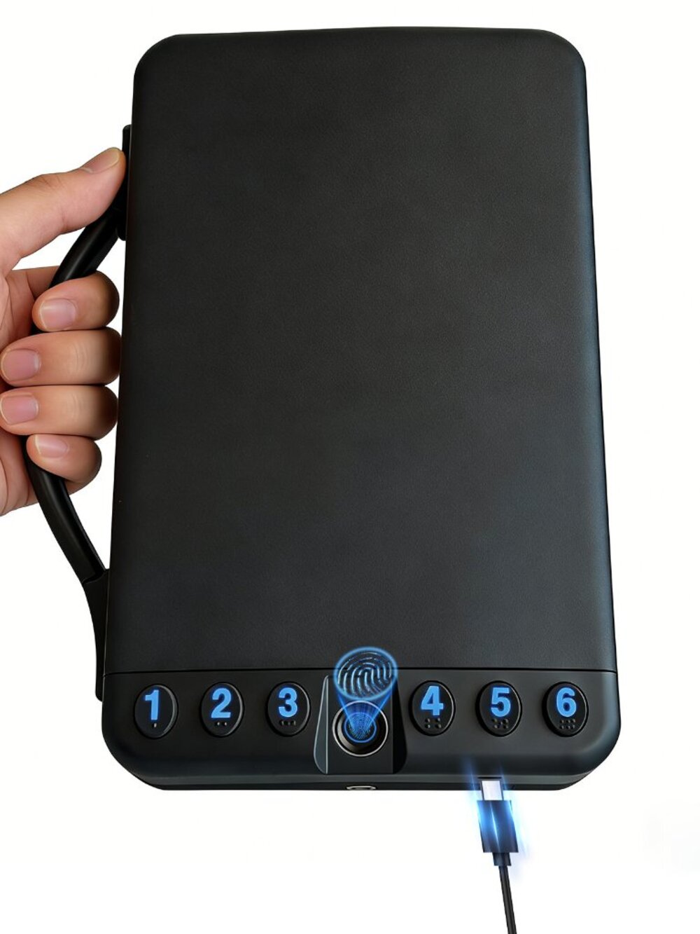 Biometric Handgun Safe Pistol Safe with 99 Sets Fingerprint Recognition &  Key
